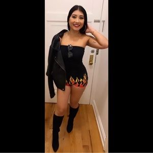 Fashion Nova Flame Romper 🔥